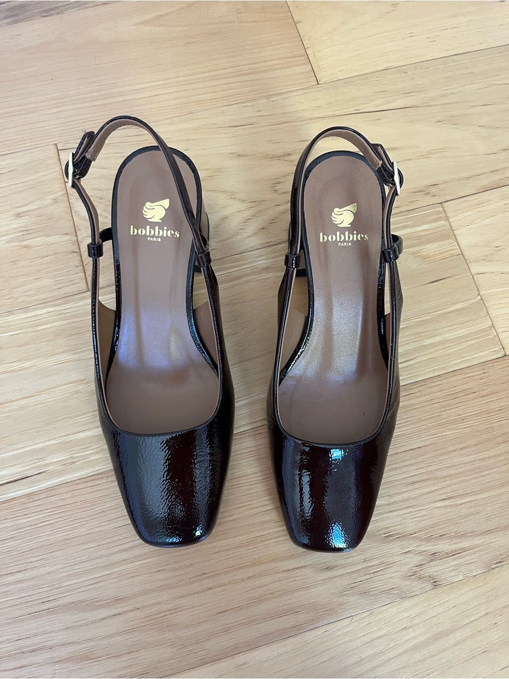 Bobbies Paris Chocolate Brown Leather Mary Jane Block Heel - Picture 2 of 14